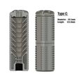 Type C: Diameter: 39.5mm Length: = 125.0mm Modular Airsoft Suppressor