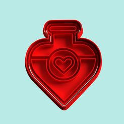 posion-magic-heart-cookie-cutter-stamp.png Archivo STL poción mágica de amor sello cortador de galletas stl・Diseño para descargar y imprimir en 3D