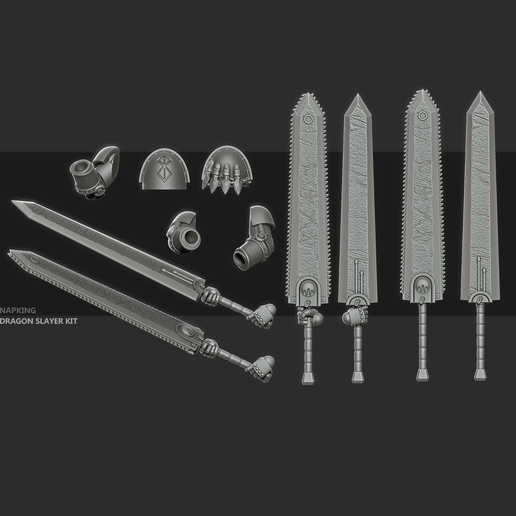 DRAGON SLAYER KIT NAPKING Archivo 3D gratis Kit de mejora de Cazadragones・Diseño de impresión 3D para descargar, Napking