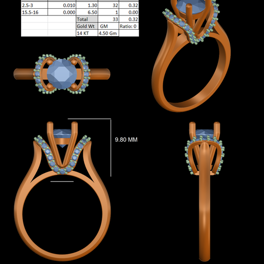 Solitary Diamond Ring 3D model