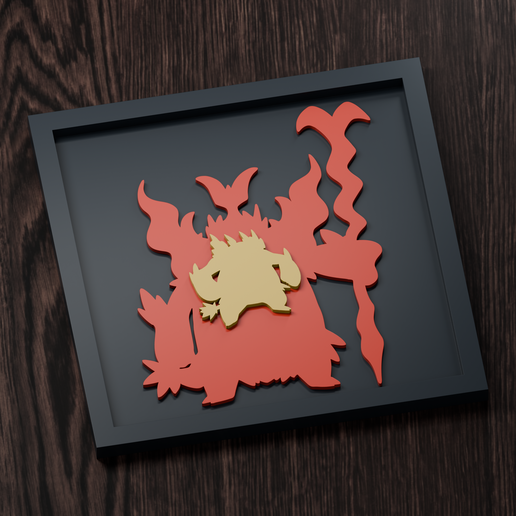 Emboar (Mega Emboar) - Pokemon Silhouette Frame | Normal, Inverse & Scaled STL