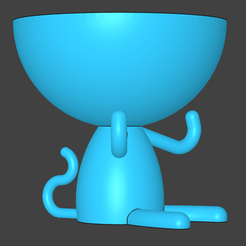 4.PNG Файл STL monkey vase for plants・Модель 3D-принтера для скачивания