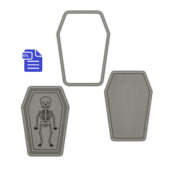 STL00568-1.png Télécharger le fichier Moule à bombes de bain 3pc Skeleton Coffin • Objet à imprimer en 3D, CraftsAndGlitterShop