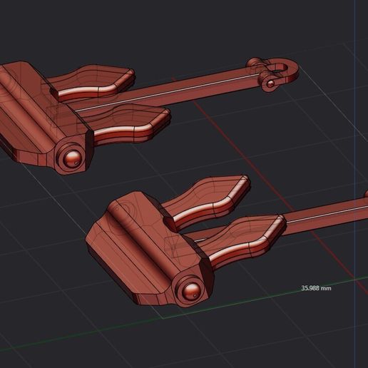 stockless anchor x 2 3D model