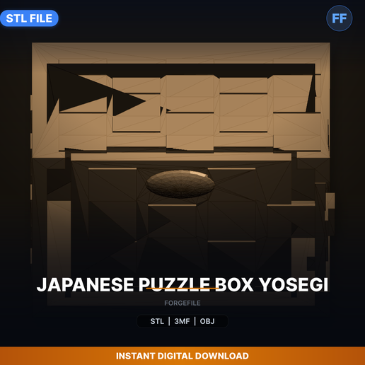 Japanese Puzzle Box, Print in Place, Sliding Panel - 3D Printable STL File