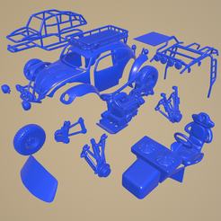 A021.png STL-Datei volksvagen bug Baja bedruckbares Auto in verschiedenen Variationen in separaten Teilen (4 in 1)・Design für 3D-Drucker zum herunterladen, printinghub