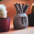 Oof1_Cactus.jpg STL-Datei Oof Stone Stifthalter (oder kleines Pflanzgefäß)・3D-Druckvorlage zum Herunterladen