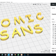 CURA.png COMIC SANS font uppercase 3D letters STL file