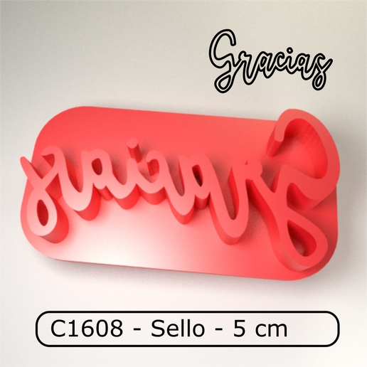 Cookie stamp / Cookie stamp cookie cutter - Thank You 3D model