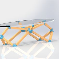 RenduF_bleu2.JPG Archivo STL gratis Escandinavo mesa de centro de madera y PVC・Plan imprimible en 3D para descargar
