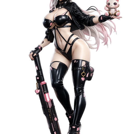 🌸 Rosanna Race Queen  Model01– Original Cyber Cat Girl | STL Files for 3D Printing 3D model