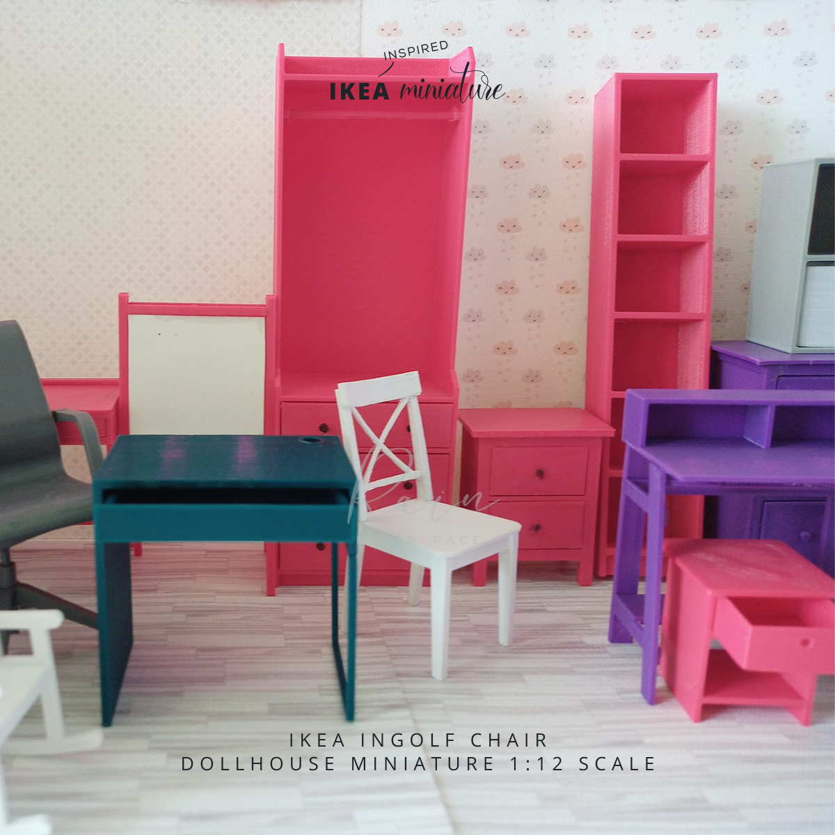BeeEA IN GOOLE CATR DOLLHOUSE MINIATURE 1:12 SCALE STL file 1:12 Miniature model of IKEA-INSPIRED Ingolf Chair for 1:12 Dollhouse・Design to download and 3D print, RAIN