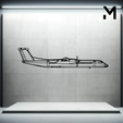 dash-8-q400.png Wall Silhouette: Airplane Set