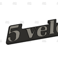 3.png 5 VELOCIDADES REAR EMBLEM RENAULT 5 9 11 19 21 25 ANAGRAM LOGO BADGE