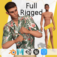 Art2a.png Cartoon Man Dancing stylized human Low-poly 3D model