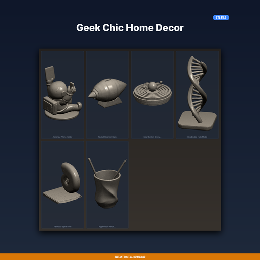 Geek Chic Home Decor - 6-Model STL Bundle