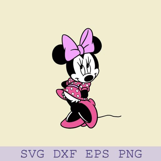 minnie mouse pink dress cartoon Minnie Mouse Cute SVG | Cartoon Girl Pink Bow Clipart | Disney Mouse Cut  File