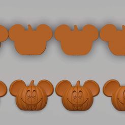 pumpkin-mcikey-wall-hangers.1.jpg Бесплатный STL файл Настенные вешалки с тыквой Микки・Модель 3D-принтера для скачивания