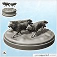 1-PREM.jpg Set of three wolves in a pack with base (24) - Animal Savage Nature Circus Scuplture High-detailed
