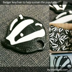 tempImage.jpg Free STL file Badger Keychain・3D printable model to download