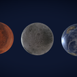 7.png Low Poly Planets - Earth, Moon, Mars