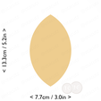 almond~5.25in-cm-inch-cookie.png Almond Cookie Cutter 5.25in / 13.3cm