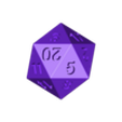 Dice 20 sided V.01 - body.STL SAYS 20 SIDED TWO COLORS V.01