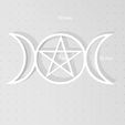 TriplePentacleMoon.jpg Triple Moon with Pentacle, Triple Goddess Pentagram, Inverted Pentagram