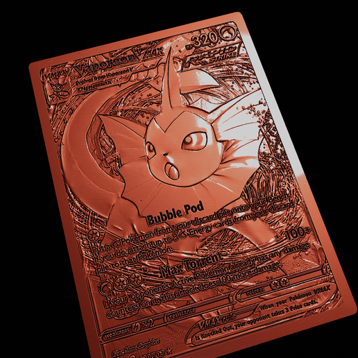 Vaporeon V Max Pokemon card STL File for 3D printingCults