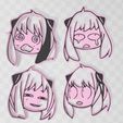Captura.jpg Anya faces - Bundle x4 anime cookie cutter - spy family