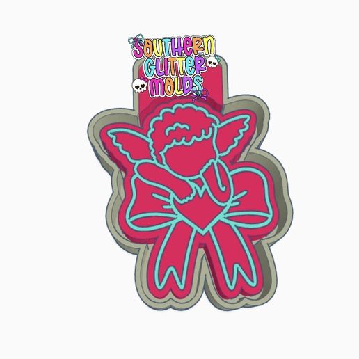 Angel with Heart Bow STL 3D model