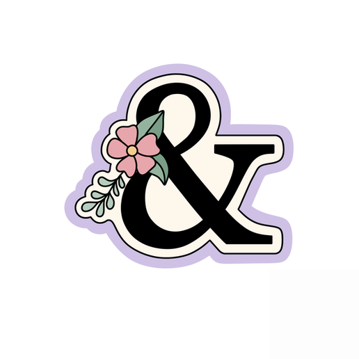 Ampersand Floral Cookie Cutter STL – 2 Inch Wedding 3D Print File