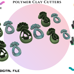 11.png Fichier 3D Découpeur en forme de fleur *5 taille 2 version Cut, Polymer Clay Cutters, STL DIGITAL DOWNLOAD・Modèle à télécharger et à imprimer en 3D