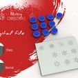 snowflake-stamps-2.jpg Christmas Snowflake Stamps Polymer Clay Stamps | Digital STL File | 2 Sizes | 10 Designs