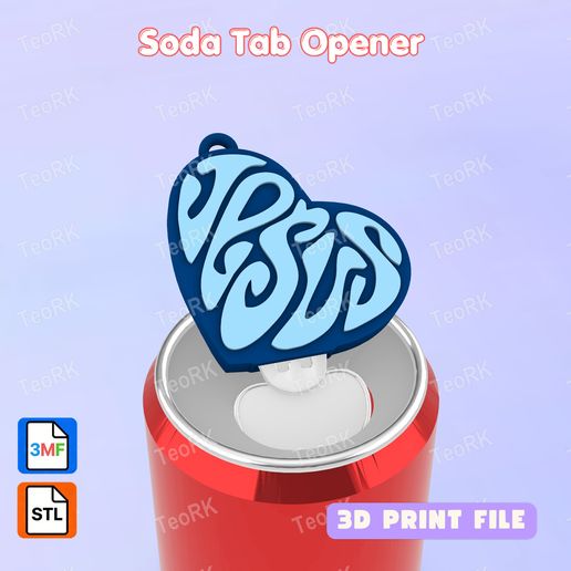 Soda Tab Opener heart jesus - i love jesus Keychain - STL 3MF pre-painted - Soda can Opener