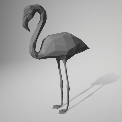 Pink Flamingo LOW POLY 3D model