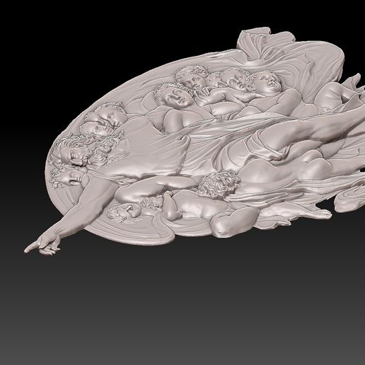 5.jpg La création d'Adam - Chef-d'œuvre de Michel-Ange Bas-relief