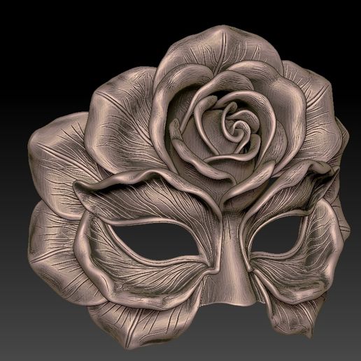 Rose Flower Masquerade Mask 3D Print Model