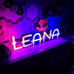 20211122_054658.jpg STL-Datei Namens Schriftzug LedLight "Leana" mit Rose herunterladen • Vorlage für den 3D-Druck, Time_to6