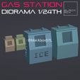 DIORAMA 7e4TH = Gas Station Diorama 1-24 and 1-64th scale 3D print model