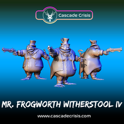 Mr-Frogworth-Witherstool-IV-Listing-01.png Mr. Frogworth Witherstool IV - Frogfolk Gunslinger (28mm, 32mm, & Display Size)