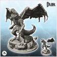1.jpg Winged dragon on rock and human skulls on spikes (10) - Fantasy Medieval Dark Chaos Animal Beast Undead