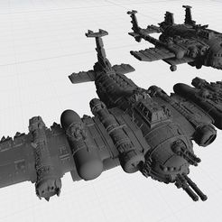complete-bommers-FOR-IMAGE1.jpg STL file Post-Apocalyptic Super Scrap Flying Fortress 8mm scale multi-part kit・3D printable model to download