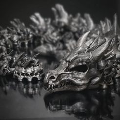 AirBrush_20230309102156.jpg Doomsday Articulating Dragon, Print in place, flexi skull and bone dragon, by Pretzel Prints