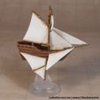 Flying-Cutter-Painted-Right.jpg Cutter Flying Ship Miniature Compatible with DnD Spelljammer
