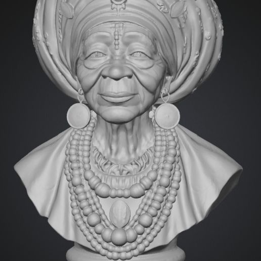 Orixá Nanã Burukê Bust - Afro-Brazilian Spiritual Sculpture