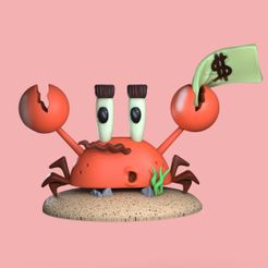 krabby.58.jpg Fichier STL Primitive Mr Krabs (Primitive Mr Krabs)・Modèle à imprimer en 3D à télécharger