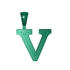 v-1.jpg STL file V ALPHABET PENDANT WITH ROUND・3D printing model to download