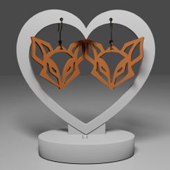 r1.jpg Archivo STL Pendientes mandala 50 - Zorro lindo con ojos・Objeto de impresión 3D para descargar