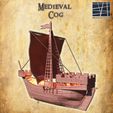 Medieval-Cog-2-re.jpg Navire médiéval à crémaillère 28 MM Tabletop Terrain